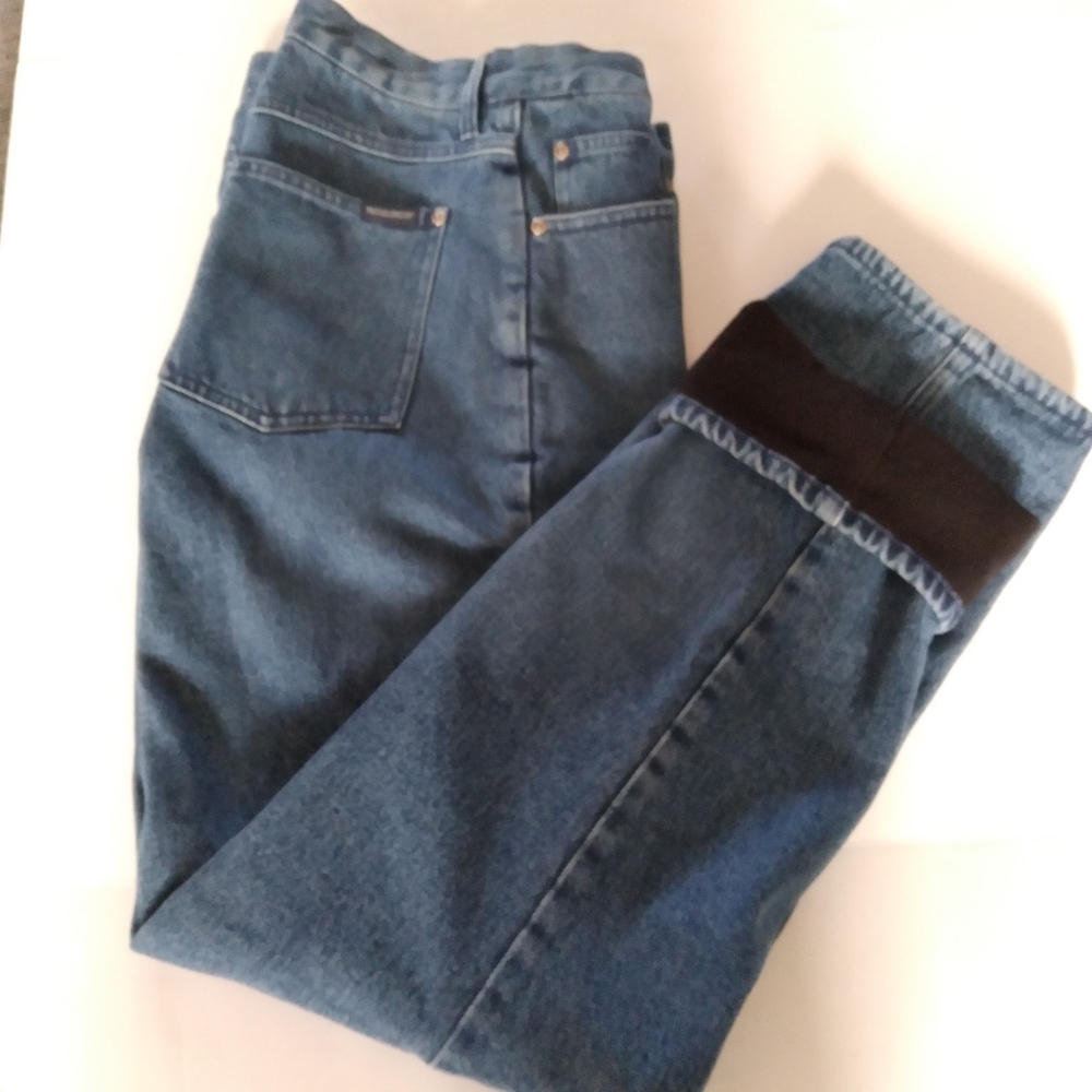 Vintage Women's Woolrich "dark denim" Fleeced Lined High-Rise MOM Jeans 14.